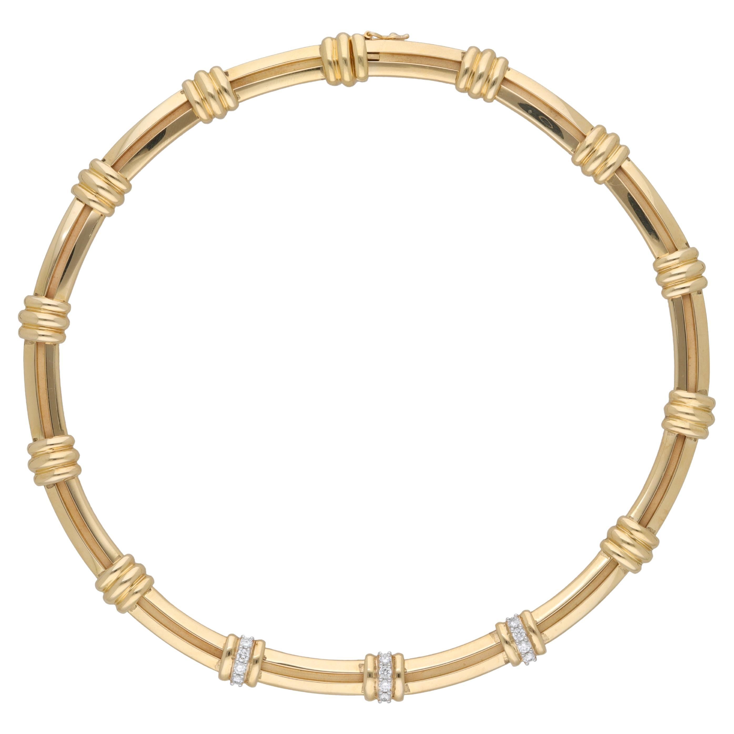 1980 Tiffany & Co 18 Carat Yellow Gold Diamonds Necklace