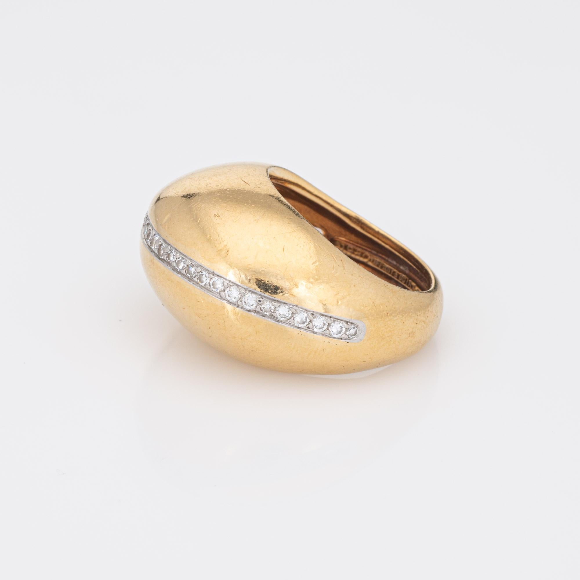 1980 Tiffany & Co Diamant-Kuppelring Paloma Picasso Vintage 18k Gold Platin 5 (Rundschliff) im Angebot
