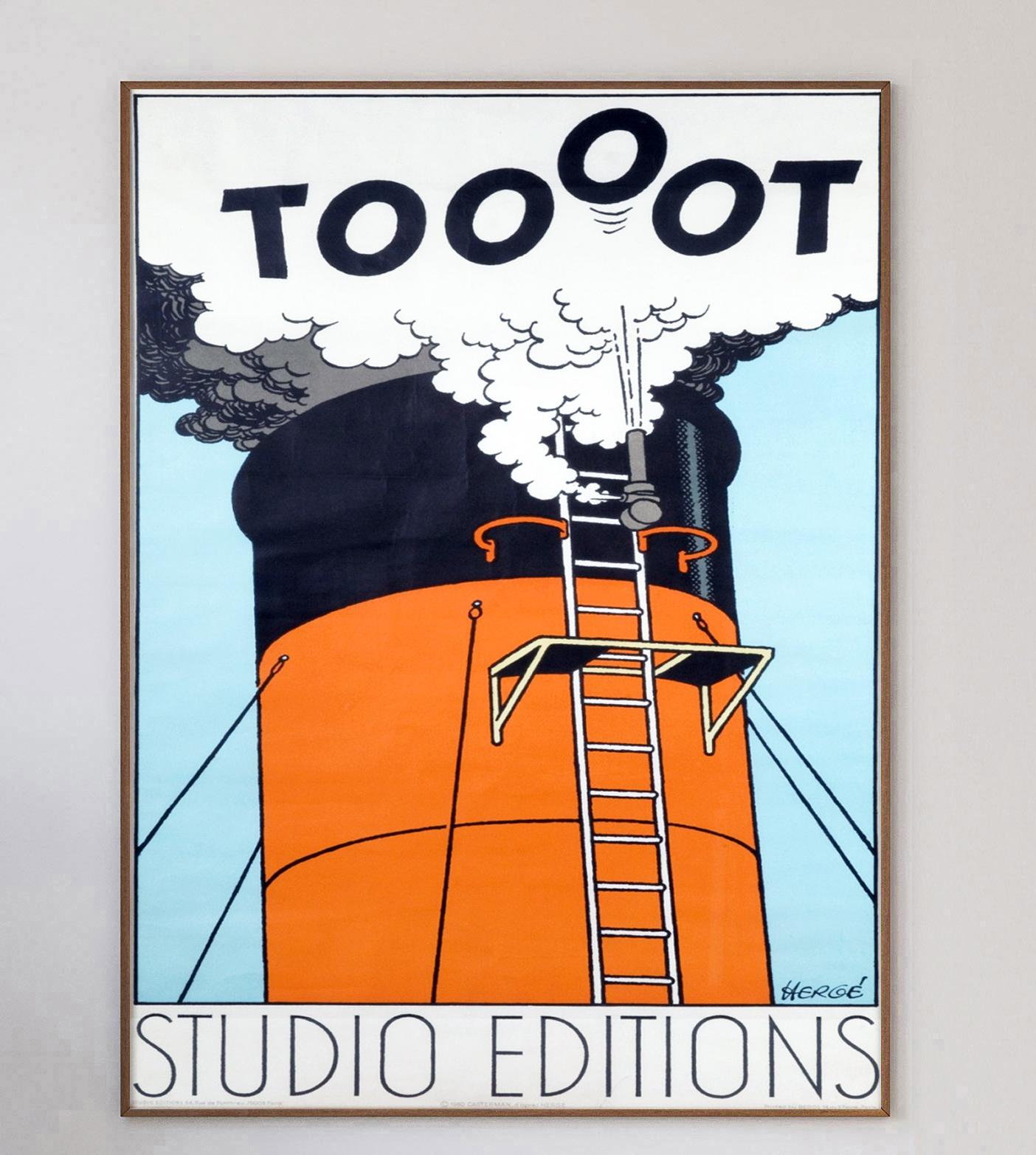 1980 Toooot - Herge Studio Editions Original Vintage Poster In Good Condition For Sale In Winchester, GB