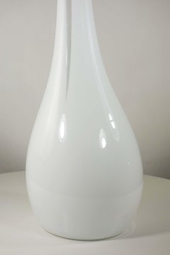 1980 V. Nason & C Italian Murano Glass Big White Vase