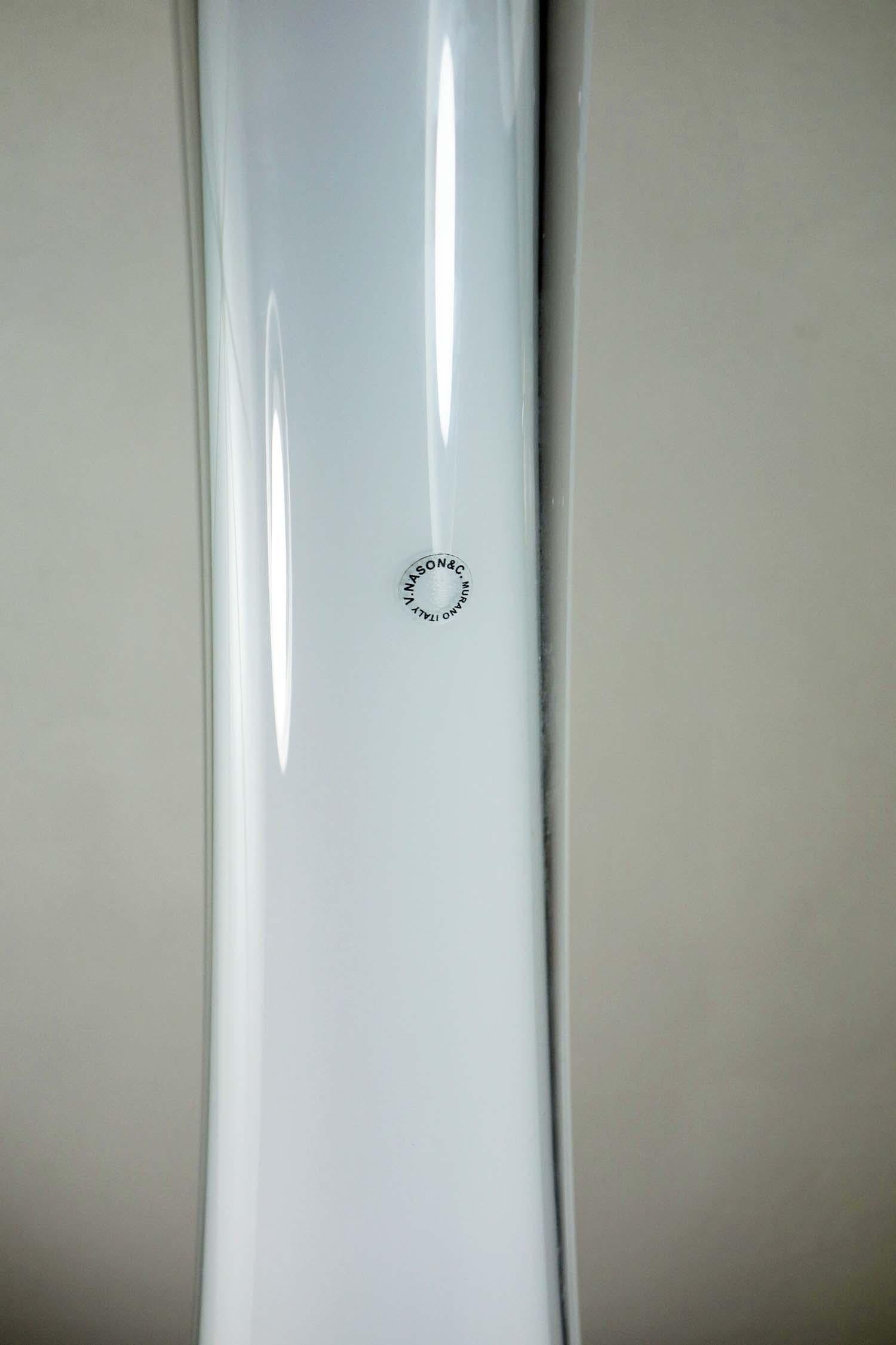 Verre de Murano Grand vase blanc italien en verre de Murano de V. Nason & C, 1980 en vente