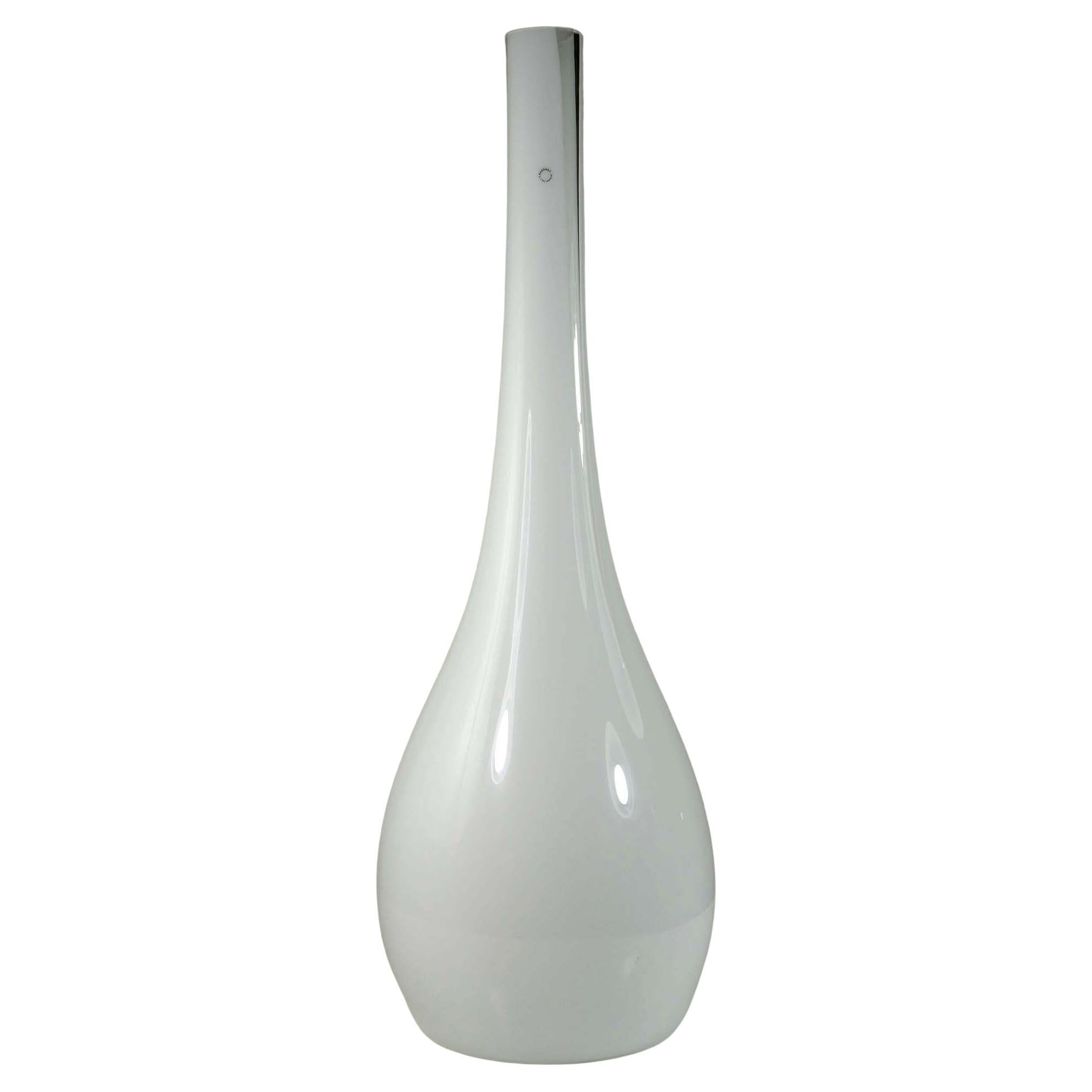 1980 V. Nason & C Italian Murano Glass Big White Vase
