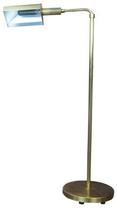 1980 Vintage Chapman Adjustable Brass Library Reading Light Floor Lamp