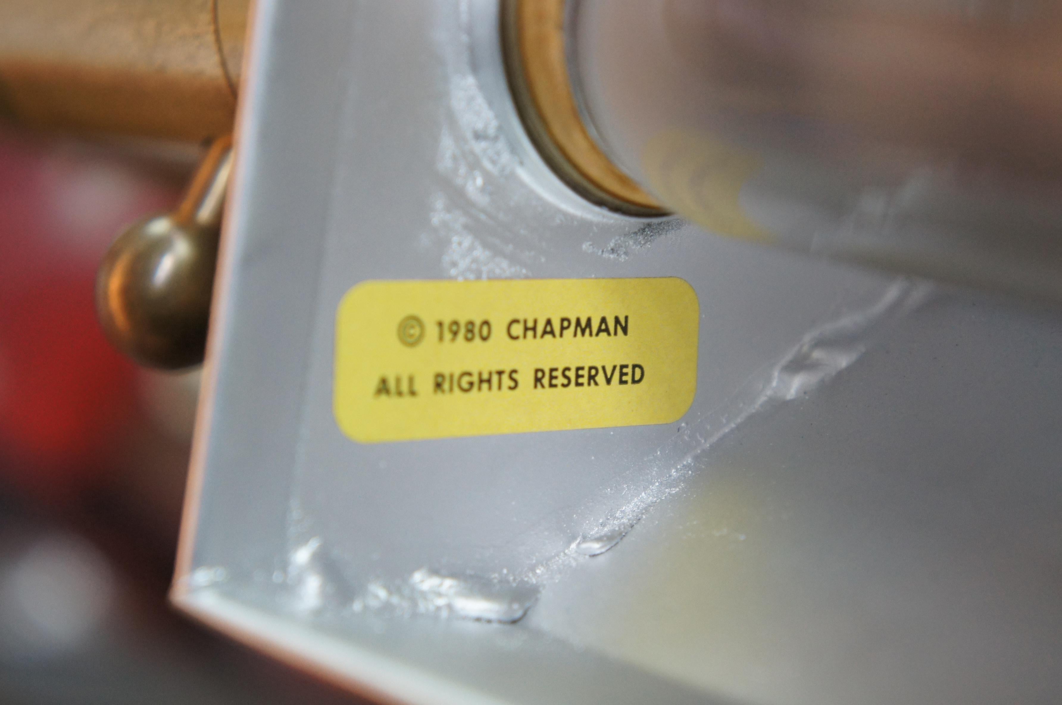 Late 20th Century 1980 Vintage Chapman Adjustable Brass Library Reading Light Floor Lamp