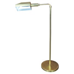 1980 Vintage Chapman Adjustable Brass Library Reading Light Floor Lamp