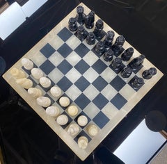 1980 Vintage Italian Glass Chess Set