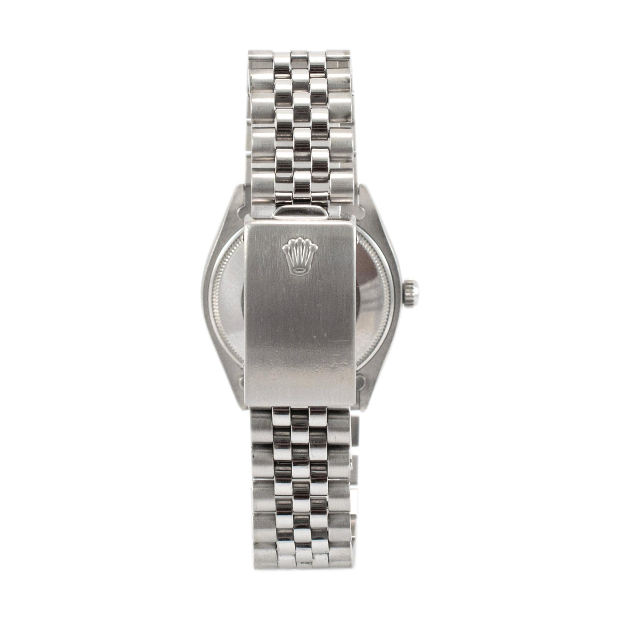 1980 Vintage Rolex Airking 34MM 5500 Silber Zifferblatt Jubiläums-Uhr aus Edelstahl, Vintage für Damen oder Herren