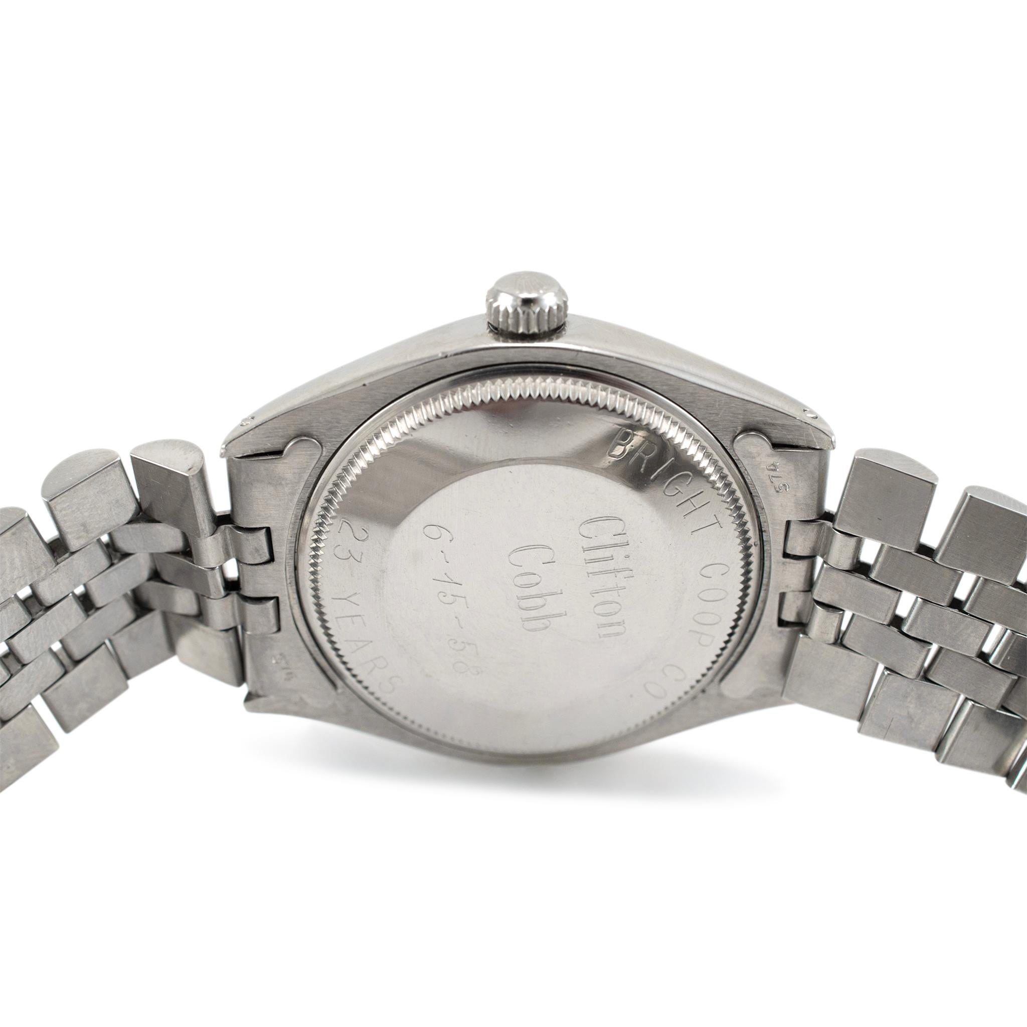 1980 Vintage Rolex Airking 34MM 5500 Silber Zifferblatt Jubiläums-Uhr aus Edelstahl, Vintage 1