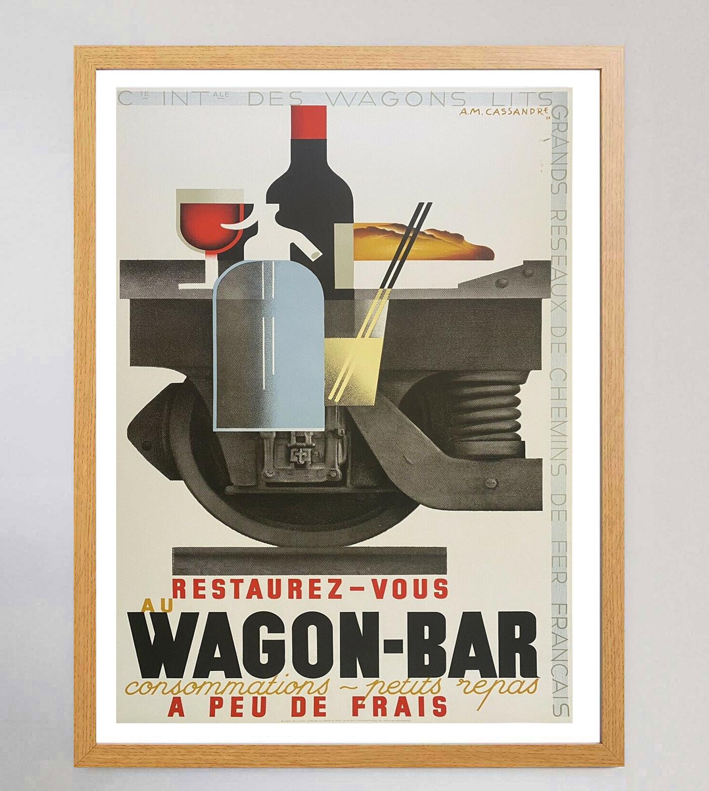 French 1980 Wagon-Bar Original Vintage Poster For Sale