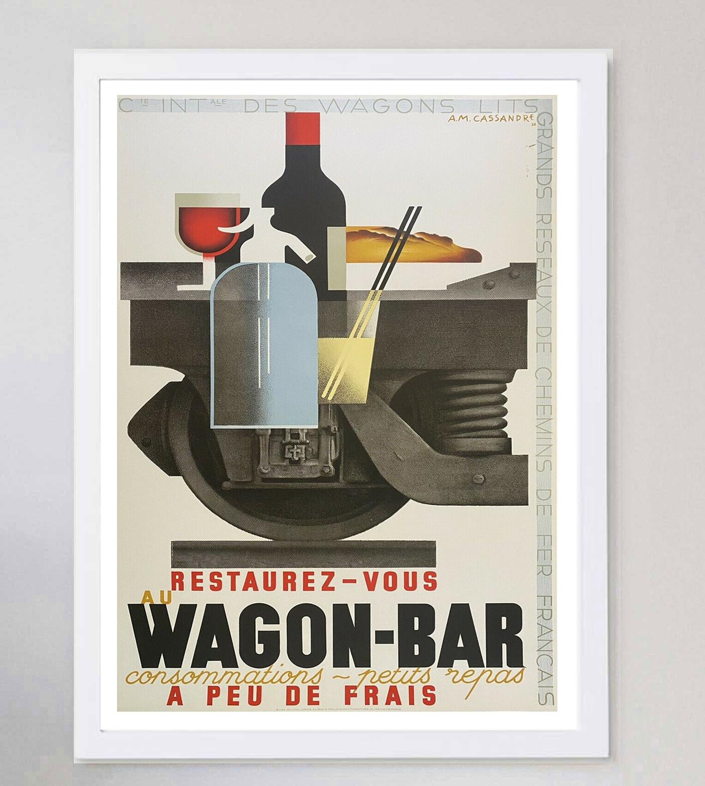 1980 Wagon-Bar Original Vintage Poster In Good Condition For Sale In Winchester, GB
