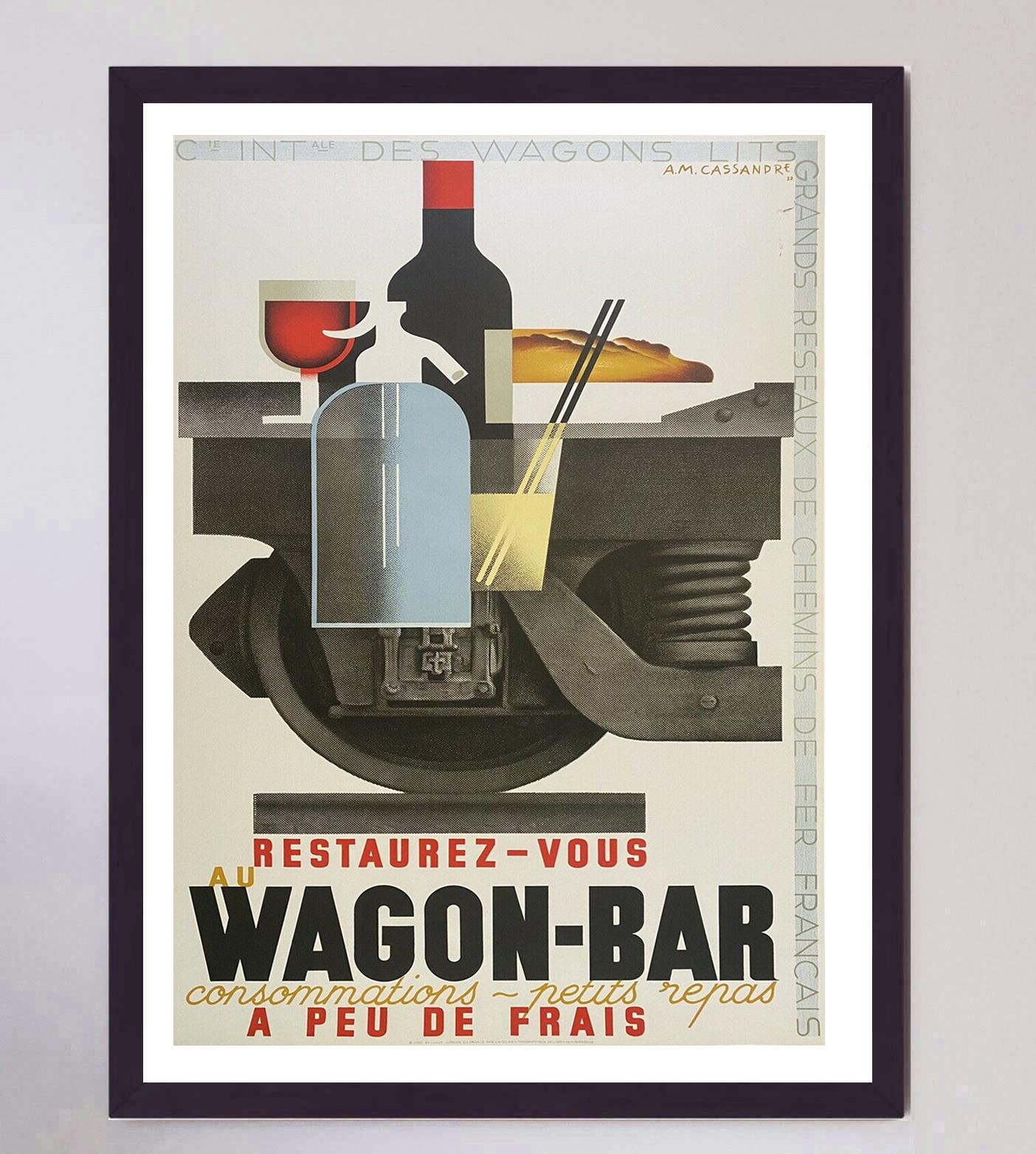 Late 20th Century 1980 Wagon-Bar Original Vintage Poster For Sale