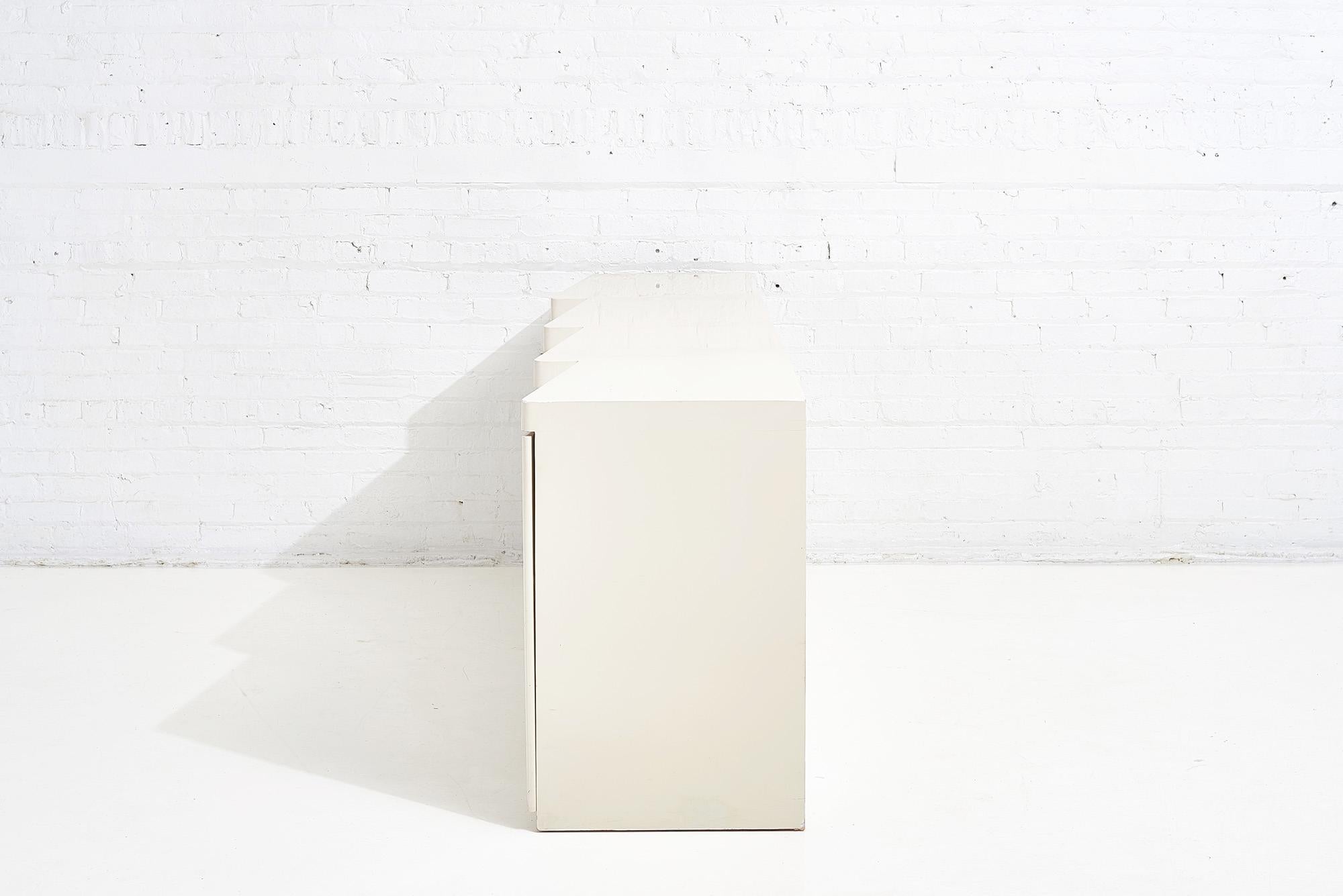 1980 White Lacquer Wave Front Sideboard 1