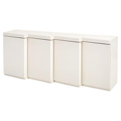 1980 White Lacquer Wave Front Sideboard