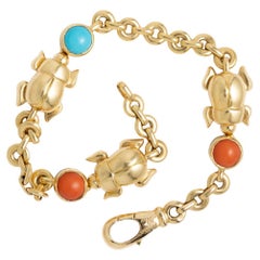 Cartier Bracelet en or jaune et corail turquoise, 1980