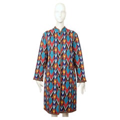 1980 YVES SAINT LAURENT bright Ikat RUNWAY sweater coat