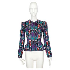 1980 YVES SAINT LAURENT Ikat cardigan RUNWAY sweater
