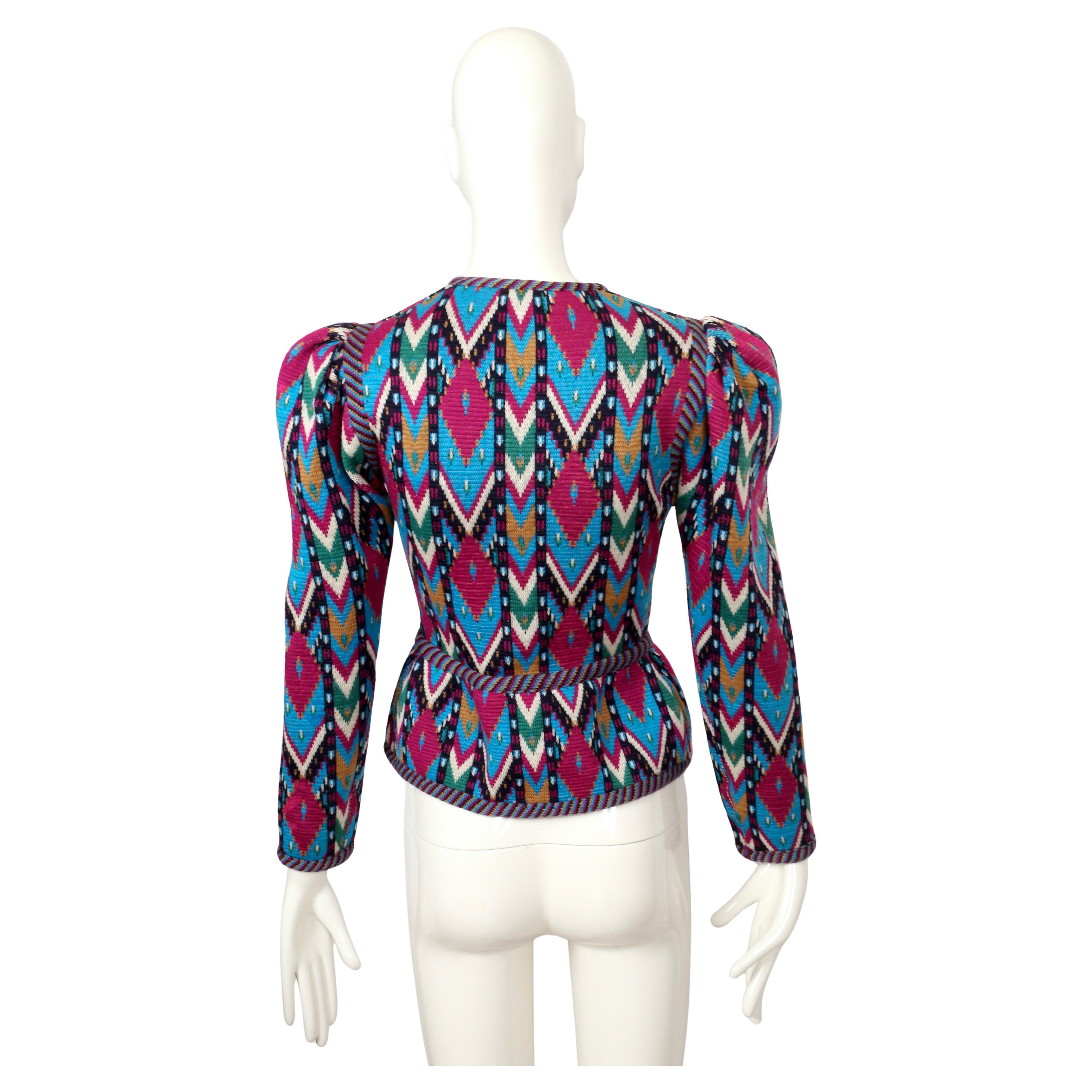 1980 Yves Saint Laurent Cardigan Ikat Pull RUNWAY en vente 3