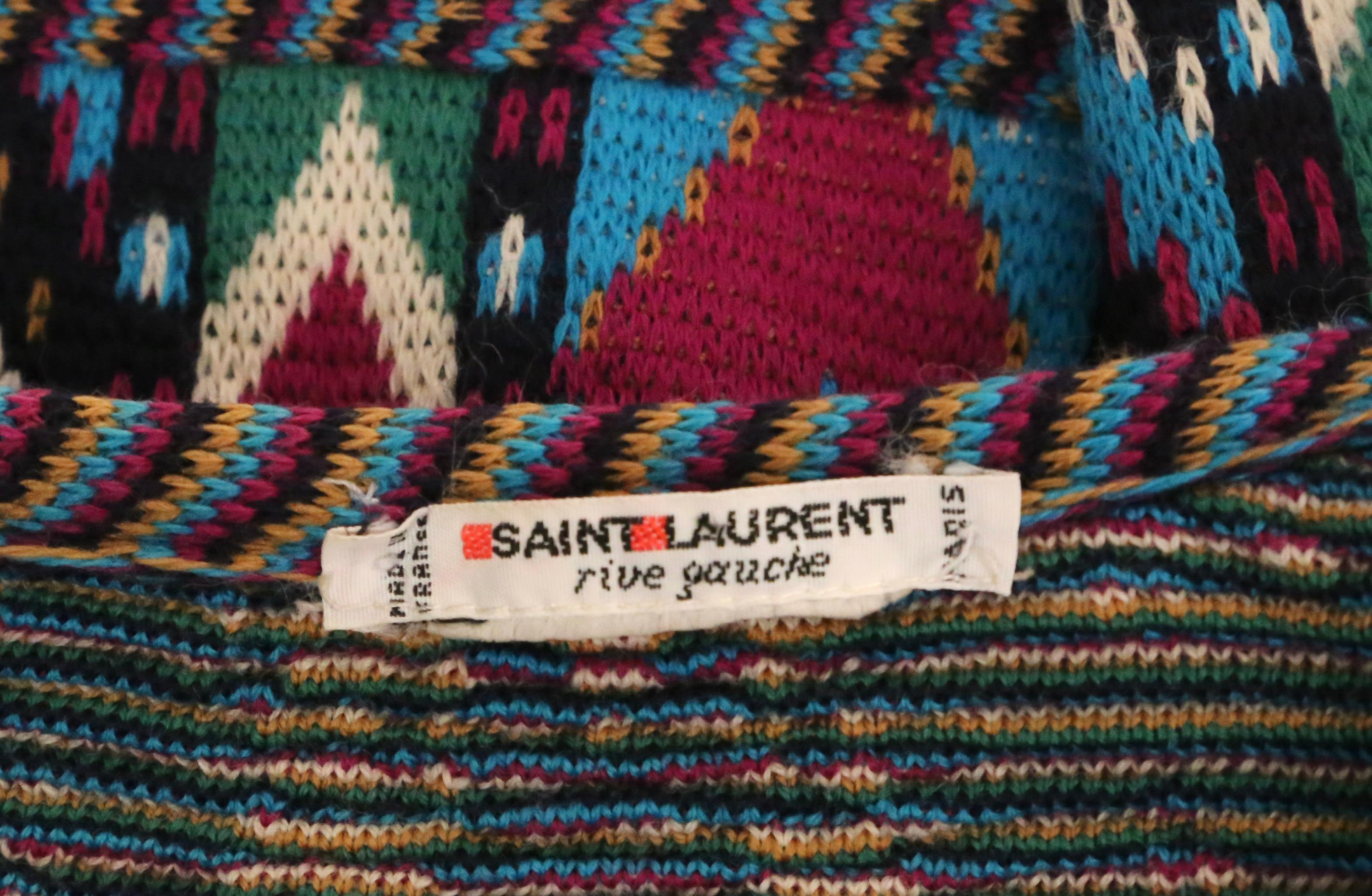 1980 Yves Saint Laurent Cardigan Ikat Pull RUNWAY en vente 4