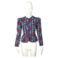 Vintage 1980 YVES SAINT LAURENT Ikat cardigan RUNWAY sweater