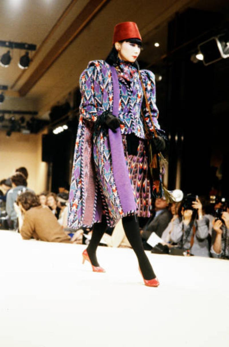 1980 YVES SAINT LAURENT Ikat cardigan sweater For Sale 5