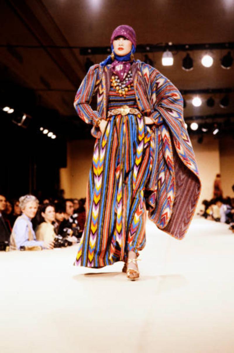 1980 YVES SAINT LAURENT Ikat cardigan sweater For Sale 6