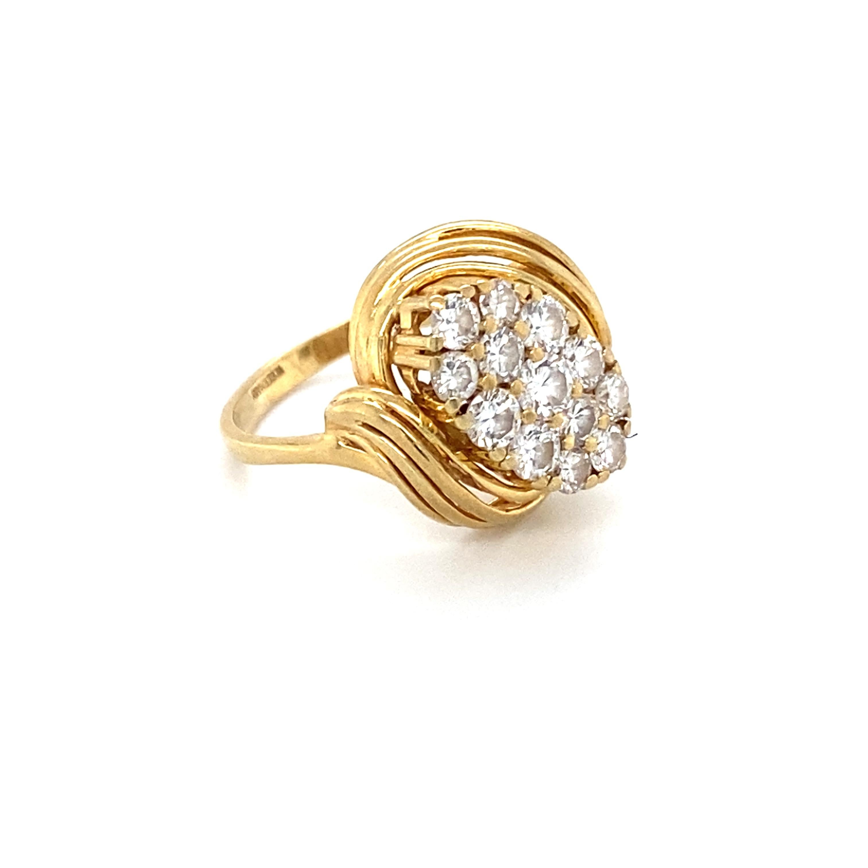Modern 1980s 0.60 Carat Diamond Ring in 14 Karat Yellow Gold