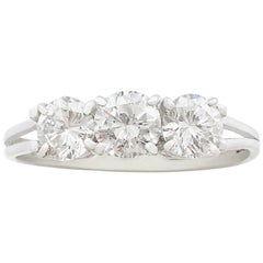 1980s 1.32 Carat Diamond and White Gold Trilogy Ring
