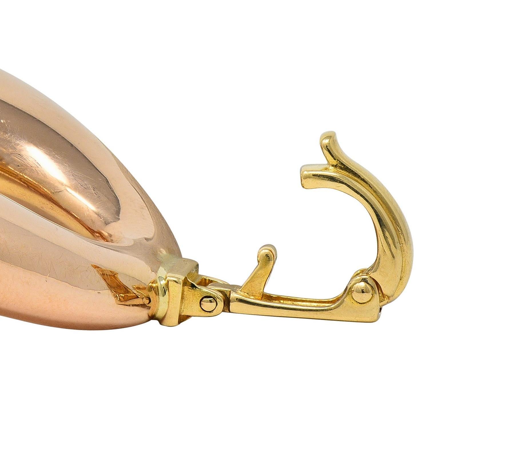 1980er Jahre 14 Karat zweifarbiges gerafftes Vintage-Gliederarmband aus Roségold mit Puff im Angebot 3
