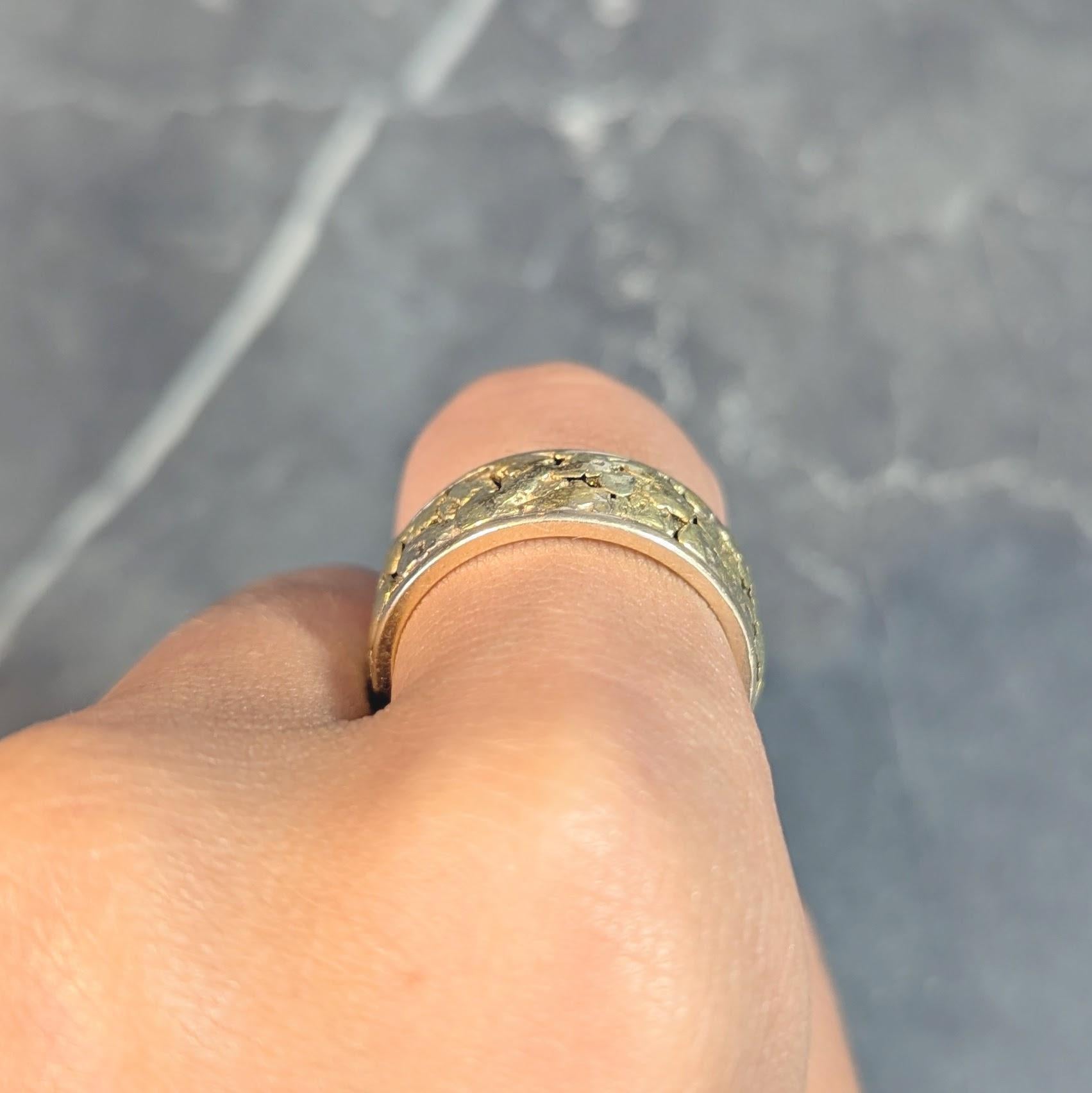 1980's 14 Karat Yellow Gold Nugget Organic Vintage Band Ring 6