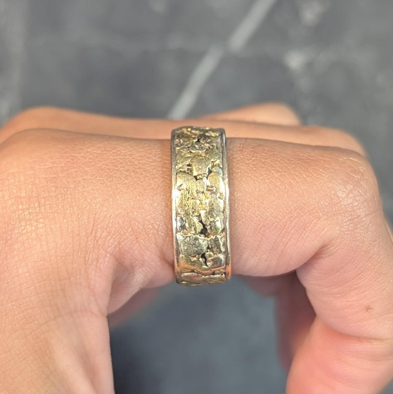 1980's 14 Karat Yellow Gold Nugget Organic Vintage Band Ring 7