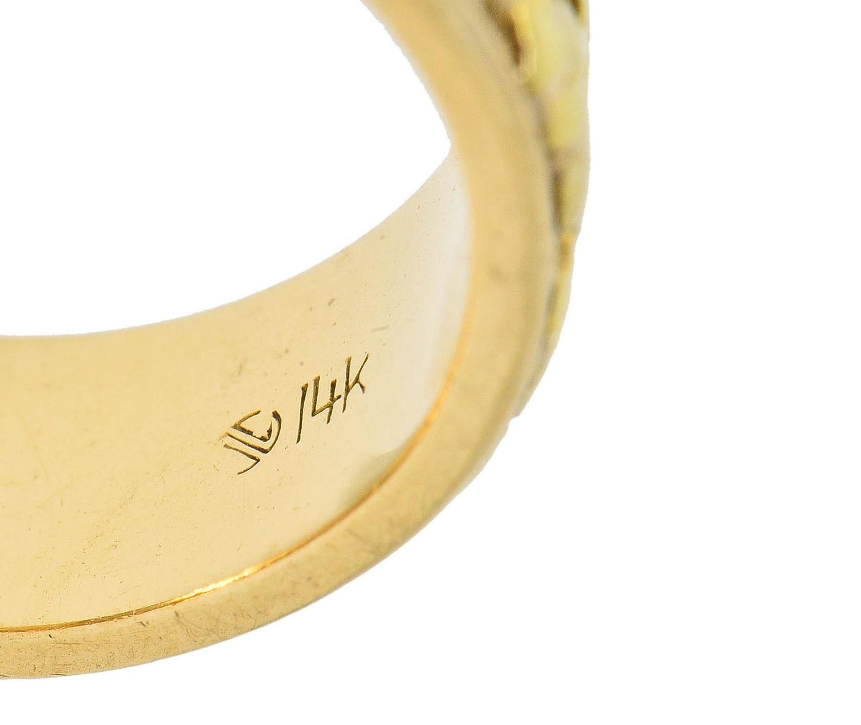 1980's 14 Karat Yellow Gold Nugget Organic Vintage Band Ring 3