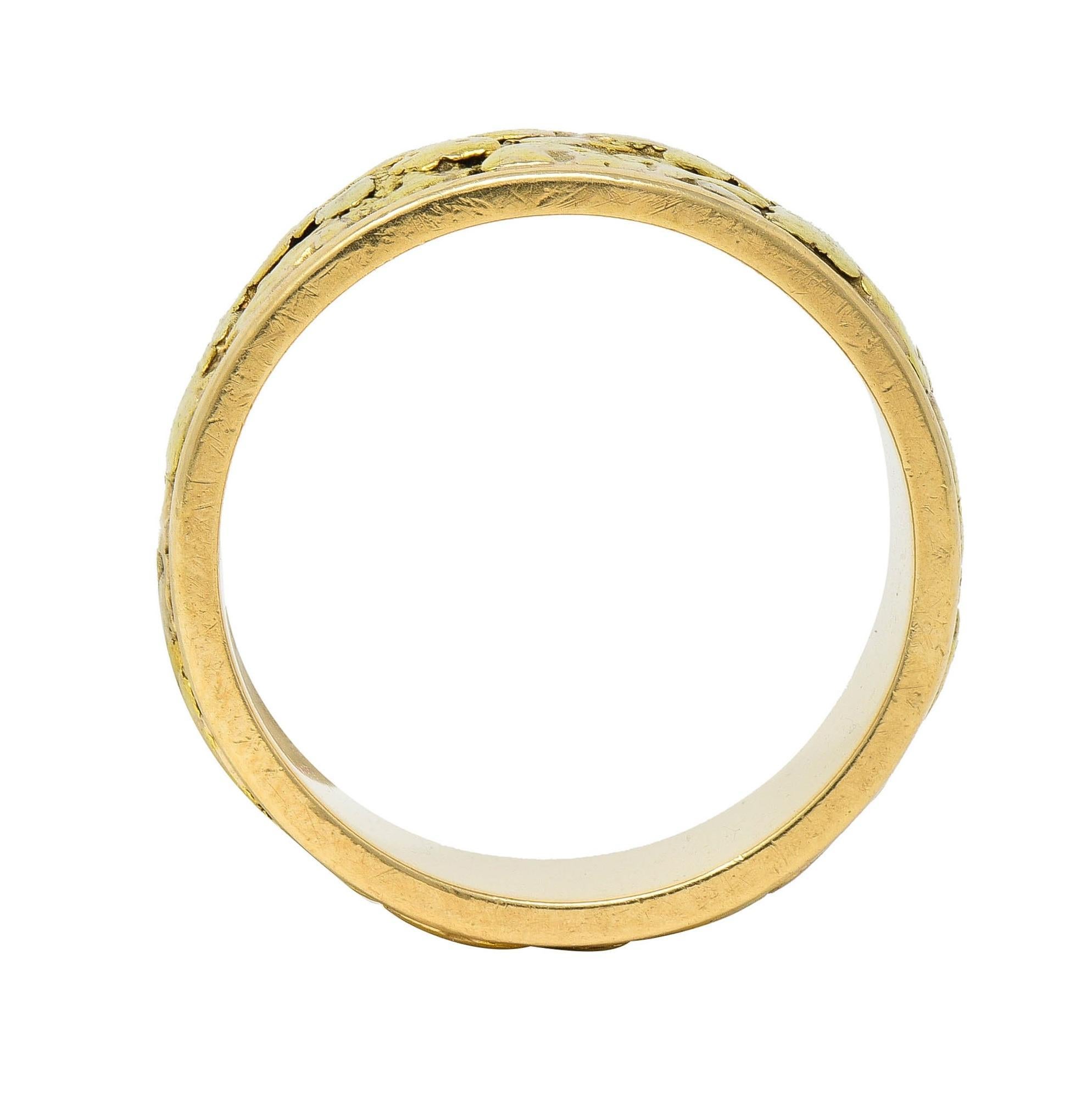 1980's 14 Karat Yellow Gold Nugget Organic Vintage Band Ring 4
