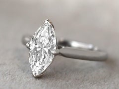 1980s 1.41 Carat Diamond and White Gold Solitaire Ring