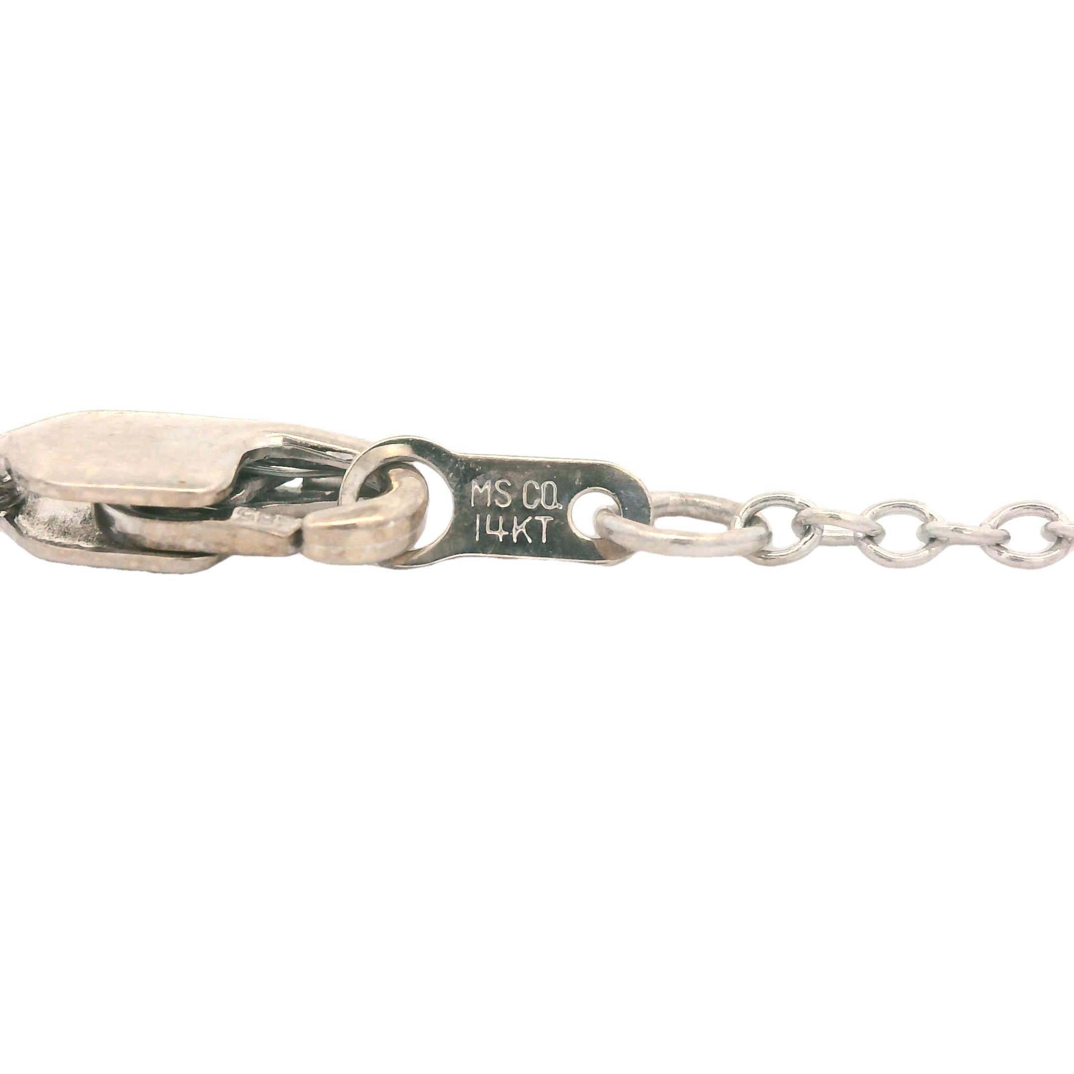 Collana a ferro di cavallo in oro bianco 14k e diamanti degli anni '80 con stima in vendita 3