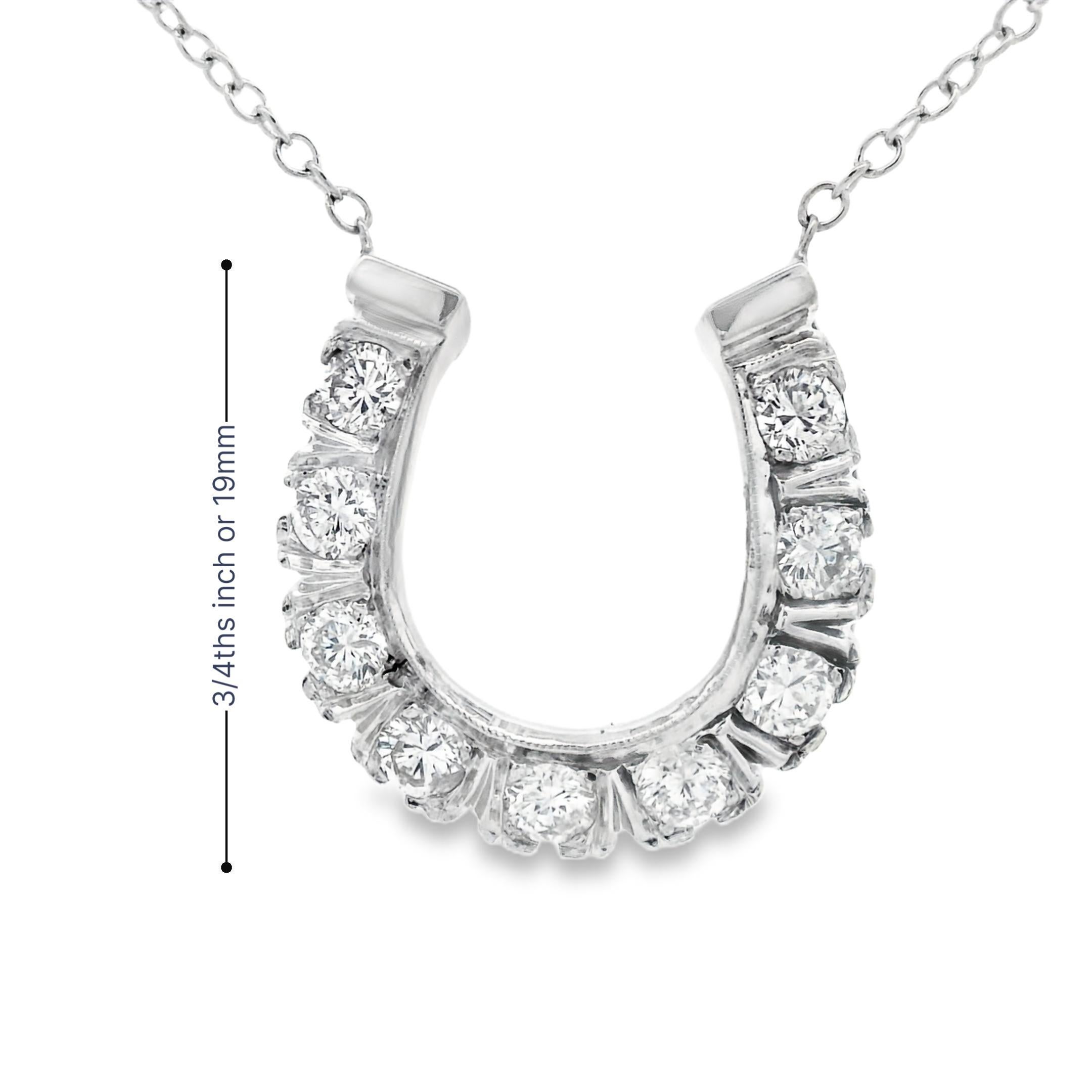 Collana a ferro di cavallo in oro bianco 14k e diamanti degli anni '80 con stima in vendita 4