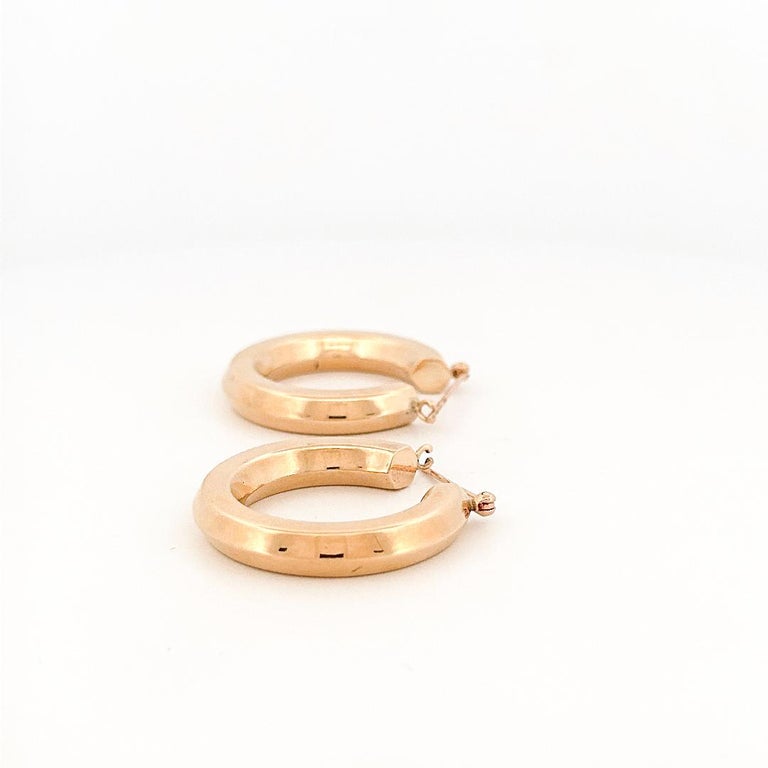 14k Yellow Gold Polished Hoop Earrings (5x30 mm) main image 1