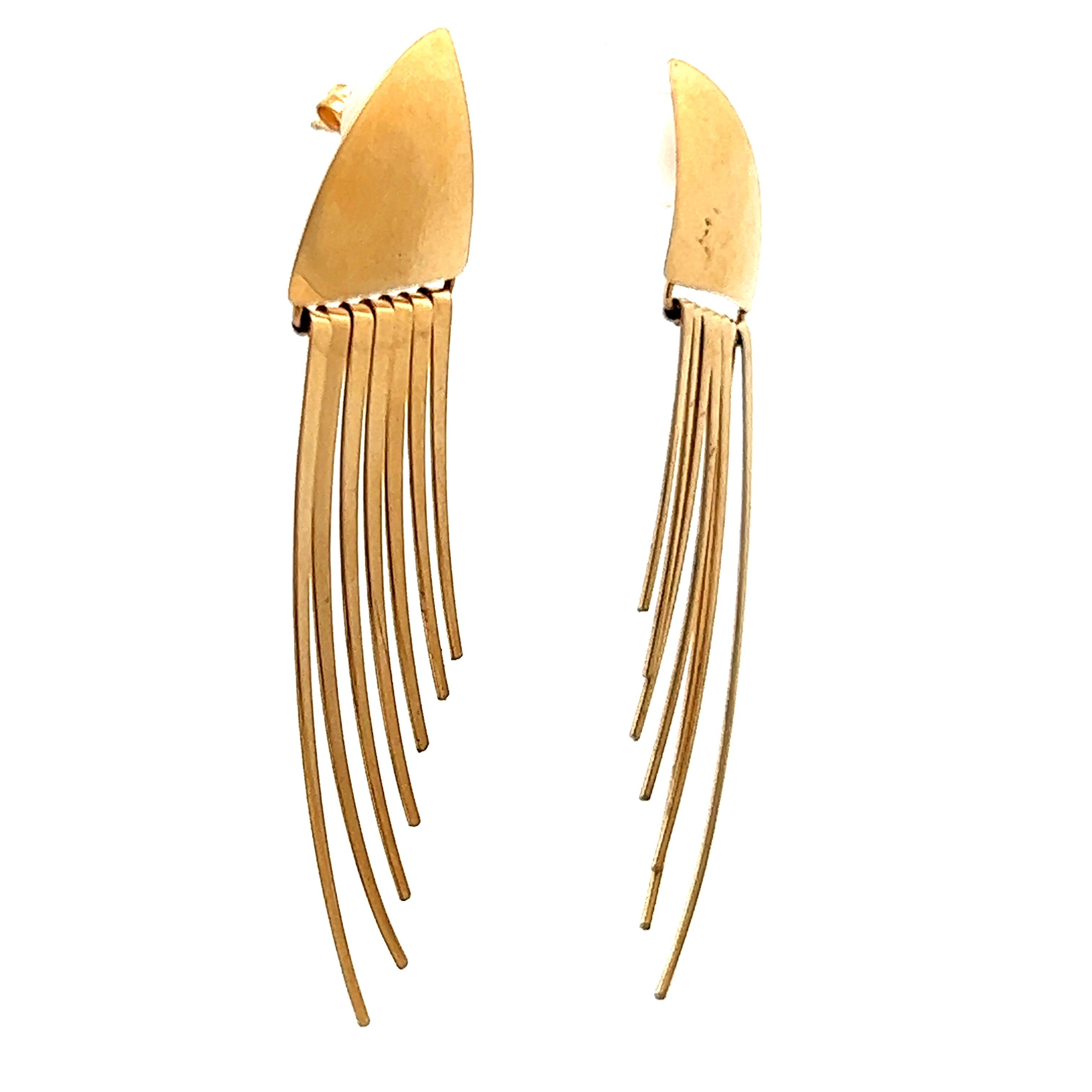 1980s 14k Yellow Gold Statement Earrings  For Sale 5