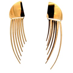 1980s 14k Yellow Gold Statement Earrings