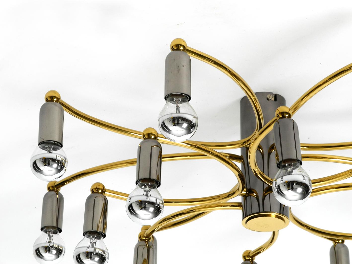 1980s 16-Armed Extra Large Ceiling Lamp by Cosack, Made of Brass and Chrome 4