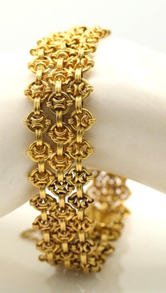 1980s 18 Karat Yellow Gold Flexible Link Bracelet