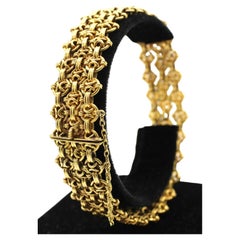 1980s 18 Karat Yellow Gold Flexible Link Bracelet