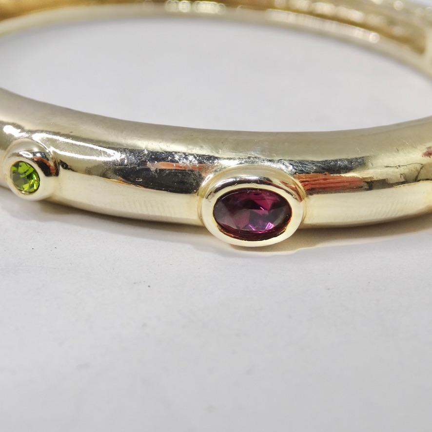 Bracciale da polso con strass placcato oro 18 carati degli anni '80 in vendita 1