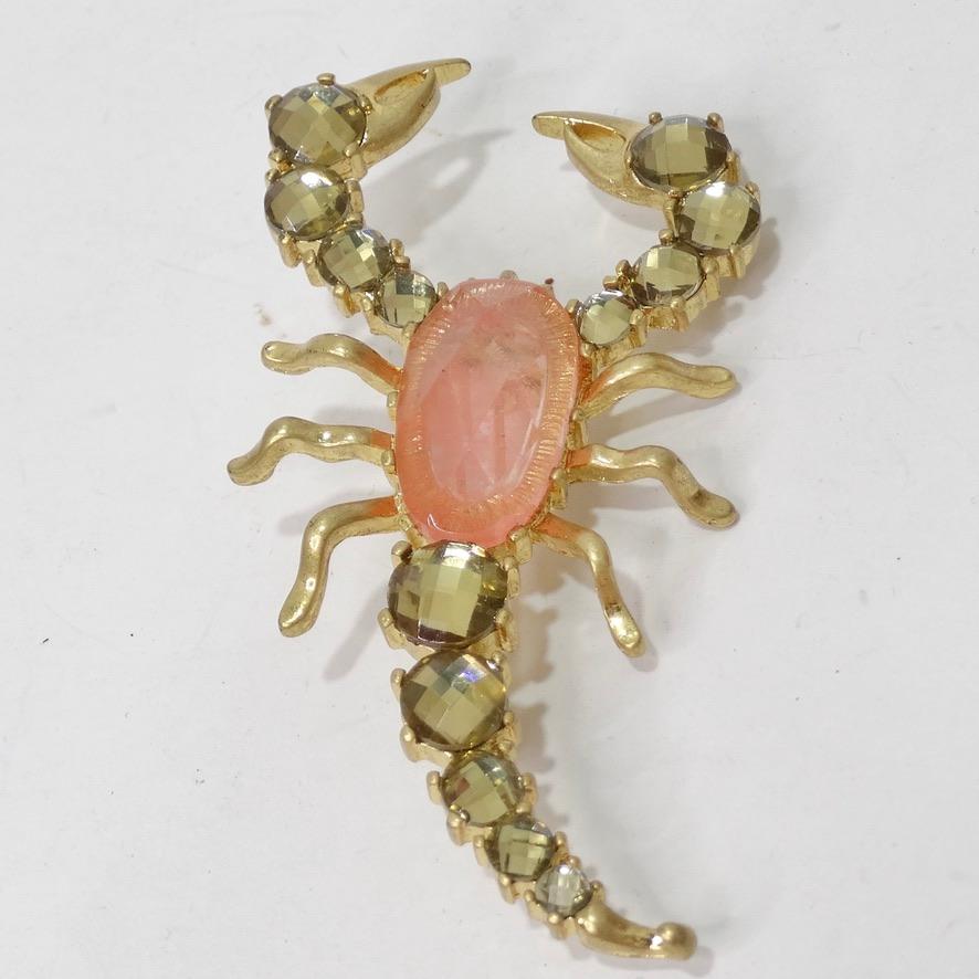 1980s 18K Gold Plated Scorpion Brooch In Excellent Condition For Sale In Scottsdale, AZ