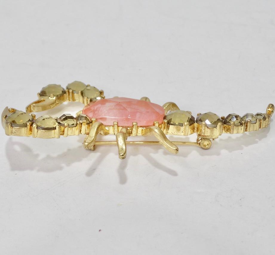 1980s 18K Gold Plated Scorpion Brooch For Sale 1