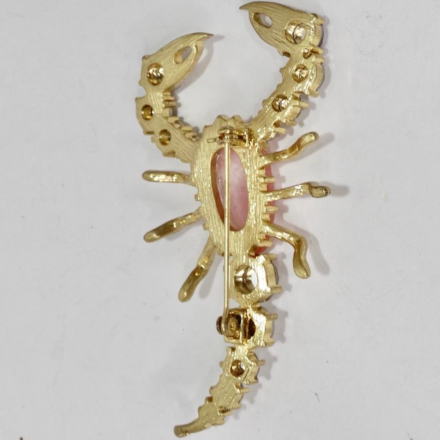 1980s 18K Gold Plated Scorpion Brooch For Sale 2