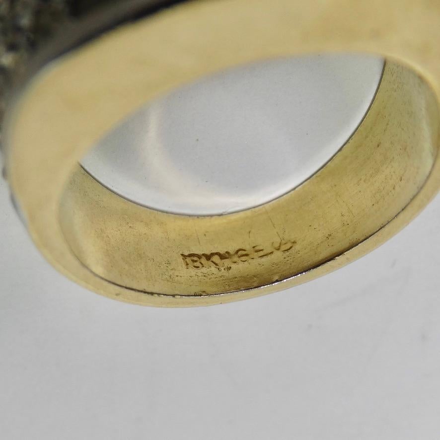 1980s 18K HGE Cocktail Ring In Excellent Condition For Sale In Scottsdale, AZ
