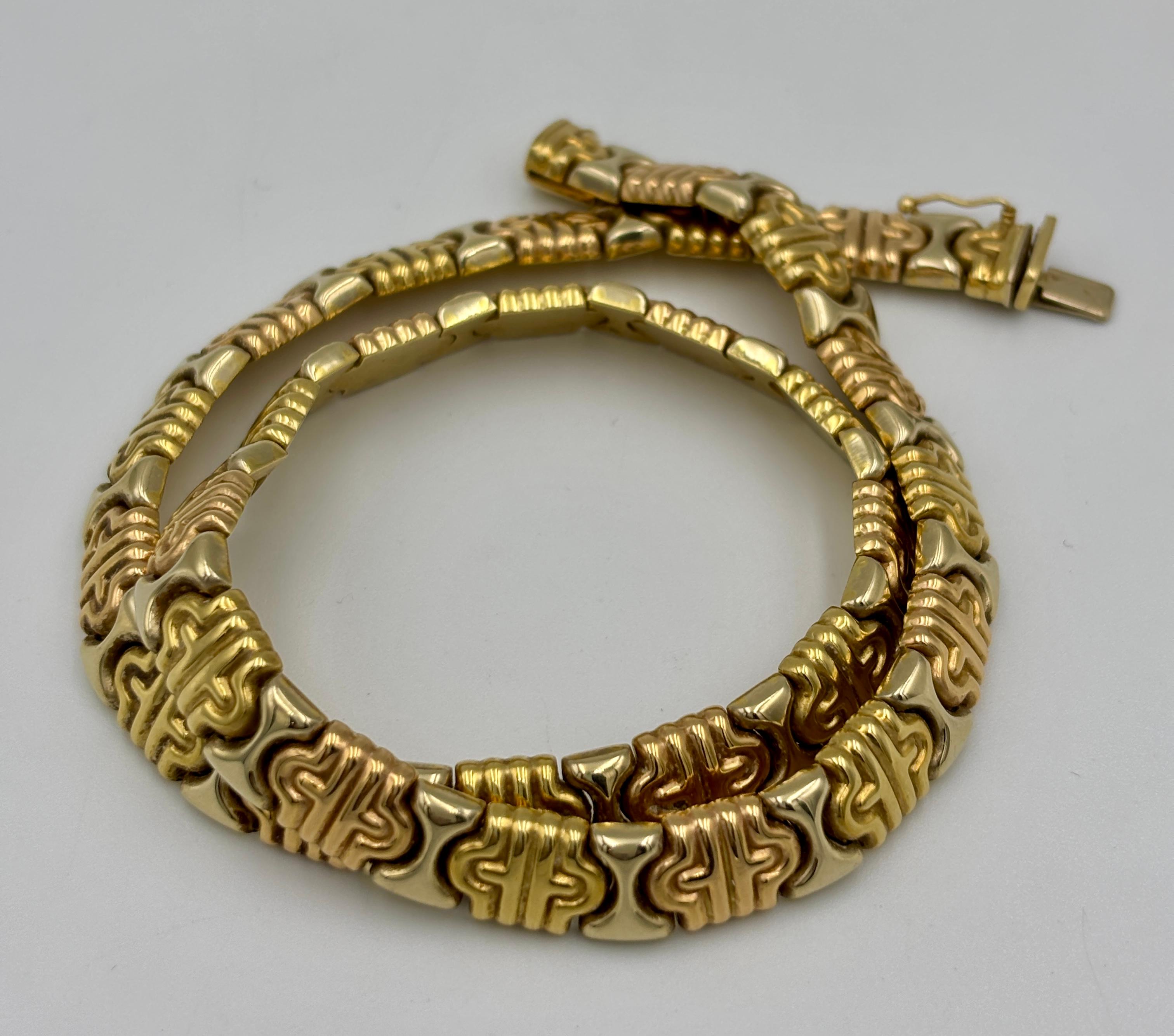 Girocollo in oro tricolore 18k degli anni '80 in vendita 4