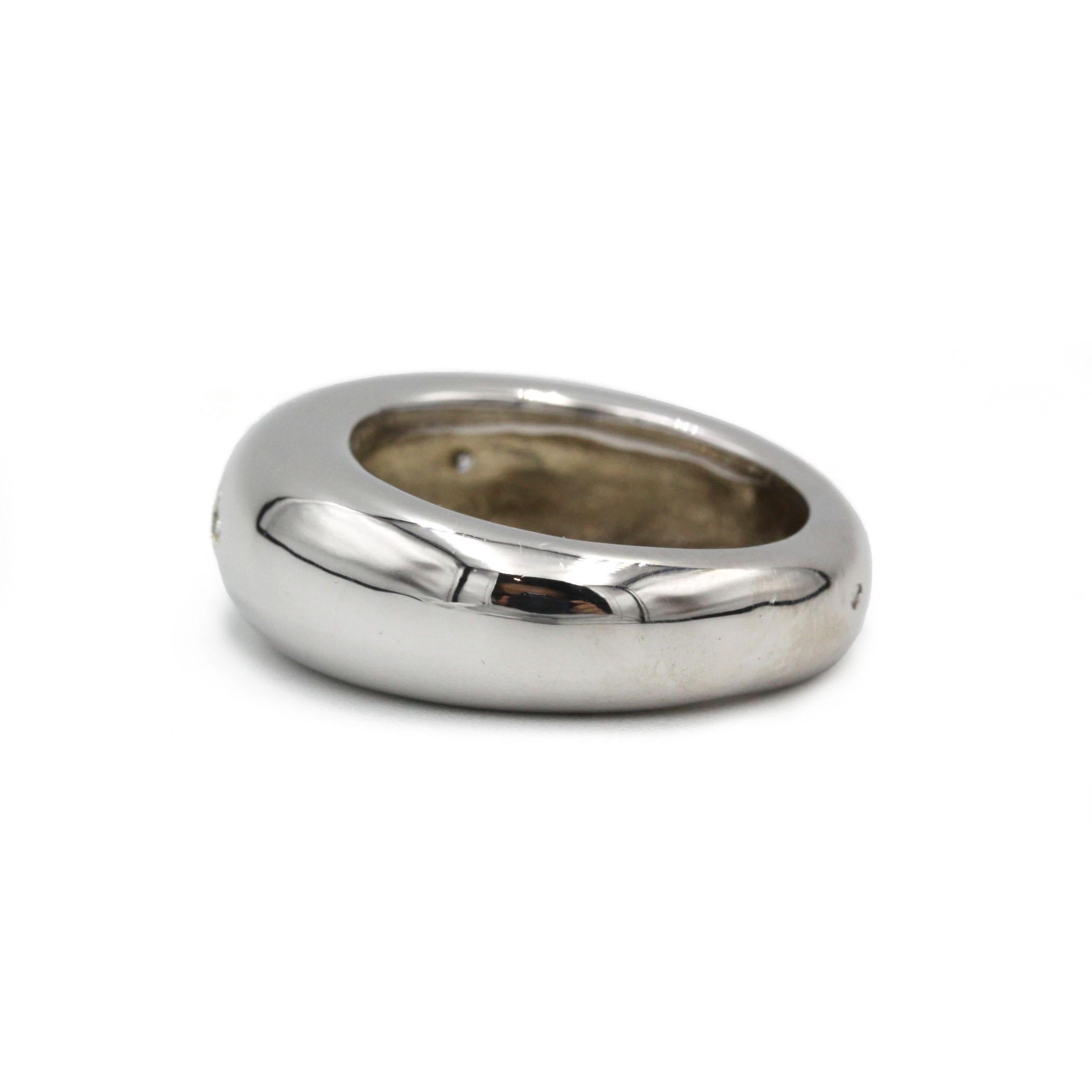 1980s 18K White Gold Band Ring with Star-Set Diamonds en Bueno estado para la venta en MONTMORENCY, FR