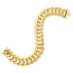 Vintage 1980's 18k Yellow Gold Curb Link Bracelet
