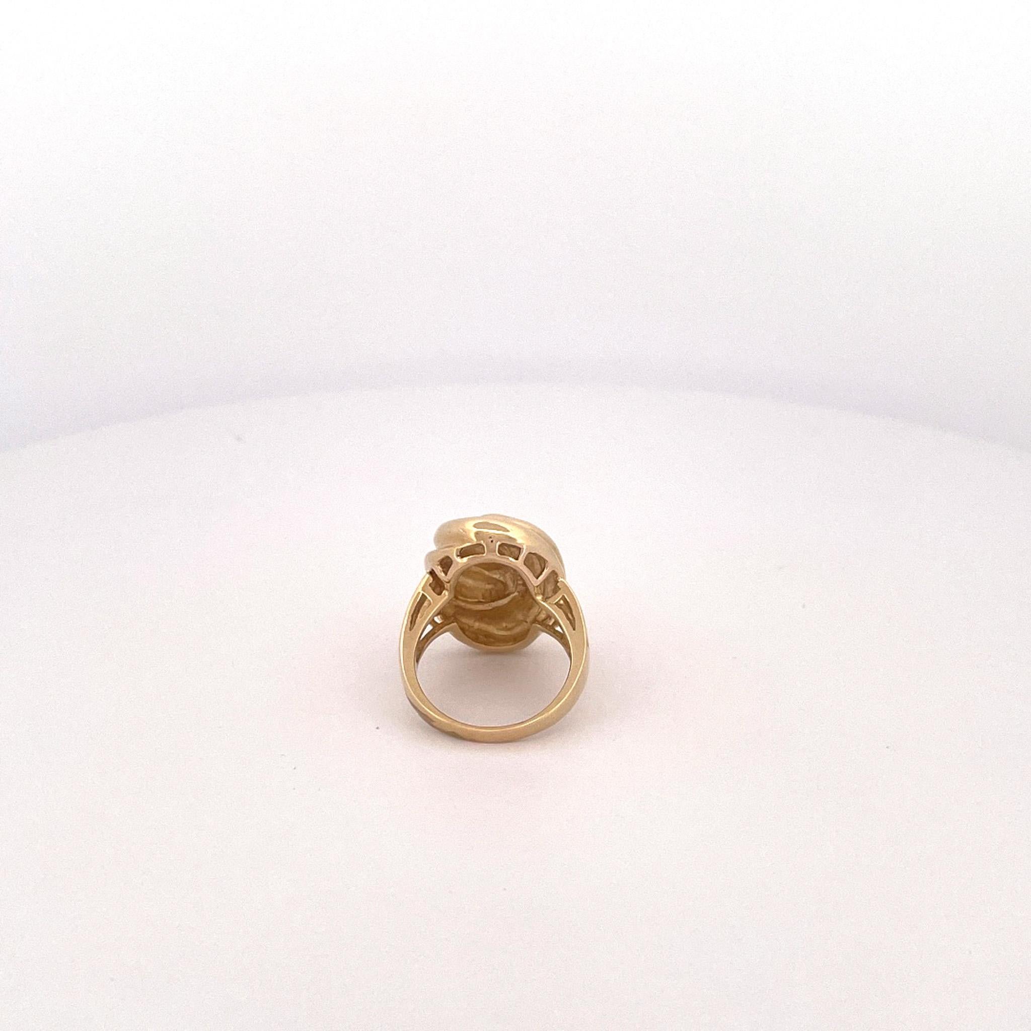 Bague à nœud ovale en or jaune 18k des années 1980 en vente 2